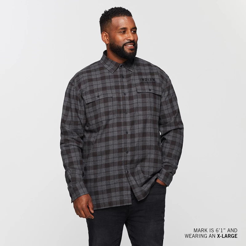 Chemise à carreaux 'Chicago' pour hommes, noir