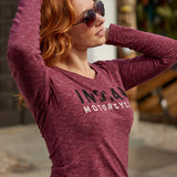 T-shirt à manches longues pour femmes avec logo aquarelle, rouge