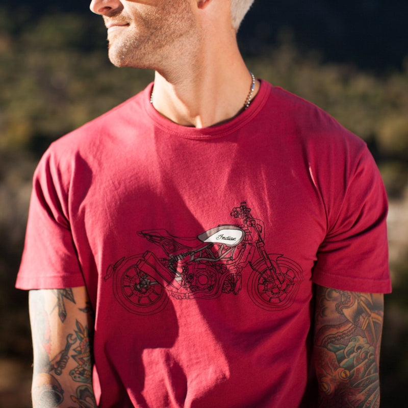 T-shirt Hommes, Rouge - Indian Motorcycle - Boutique en ligne 286896802 équipements moto pas cher