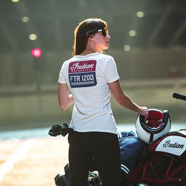 T-shirt FTR1200 Femmes, Blanc - Indian Motorcycle - Boutique en ligne 286897301 équipements moto pas cher