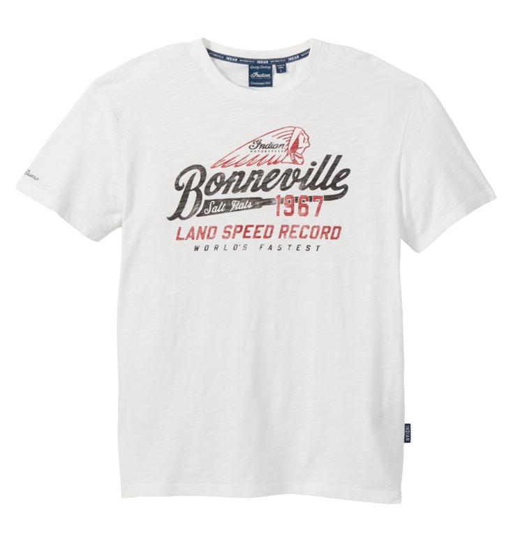 T-shirt Bonneville, blanc pour Hommes - Indian Motorcycle - Boutique en ligne 286190802 équipements moto pas cher